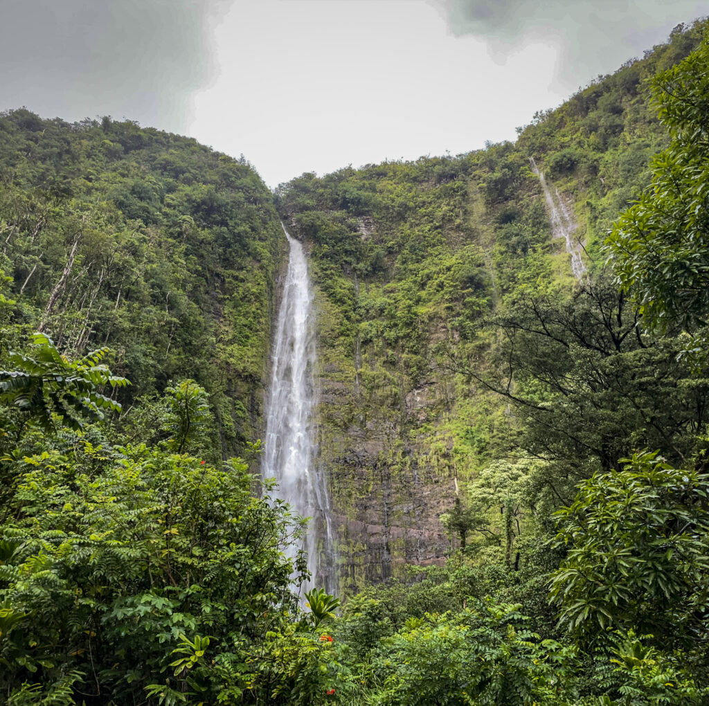 Waimoku Falls on the Pipiwai Trail in Maui, Road to Hana