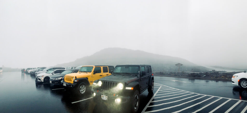 Rainy morning at the Haleakala summit. Best things to do in Maui on a budget. 