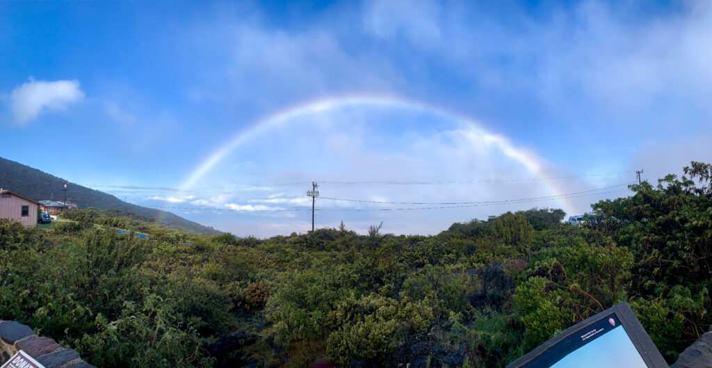 Rainbow view from Haleakala Visitor Center. Best things to do in Maui on a budget. 