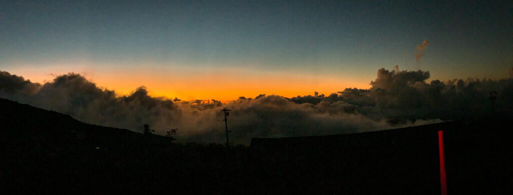 Sunset view from Haleakala summit. Best things to do in Maui on a budget. 