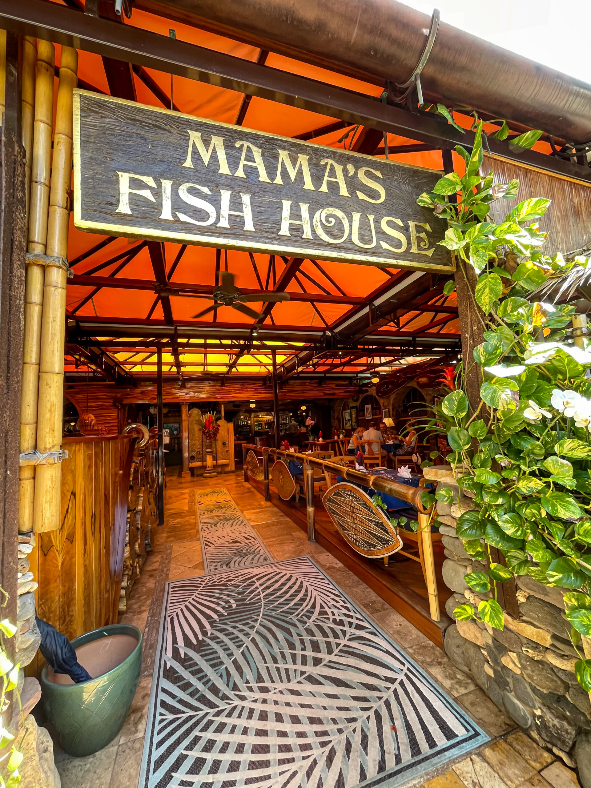 Entrance to Mama's Fish House Restaurant in Maui, Hawaii