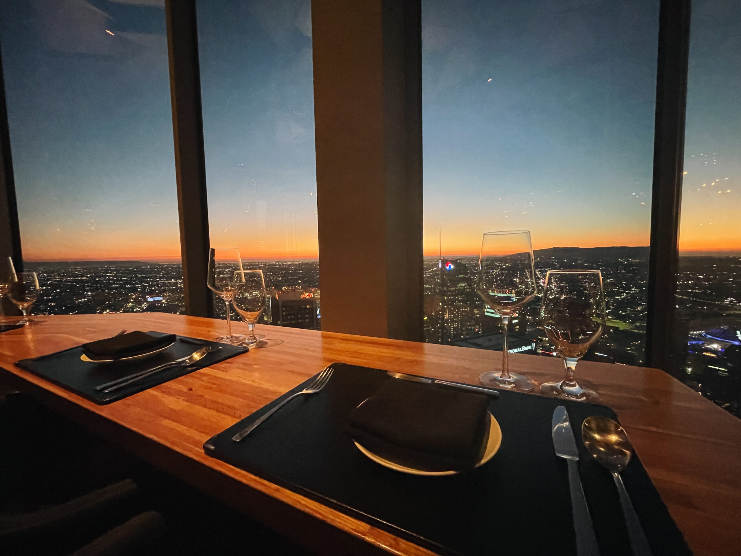 Edge Table window view at 71 Above Sky Lounge in Los Angeles