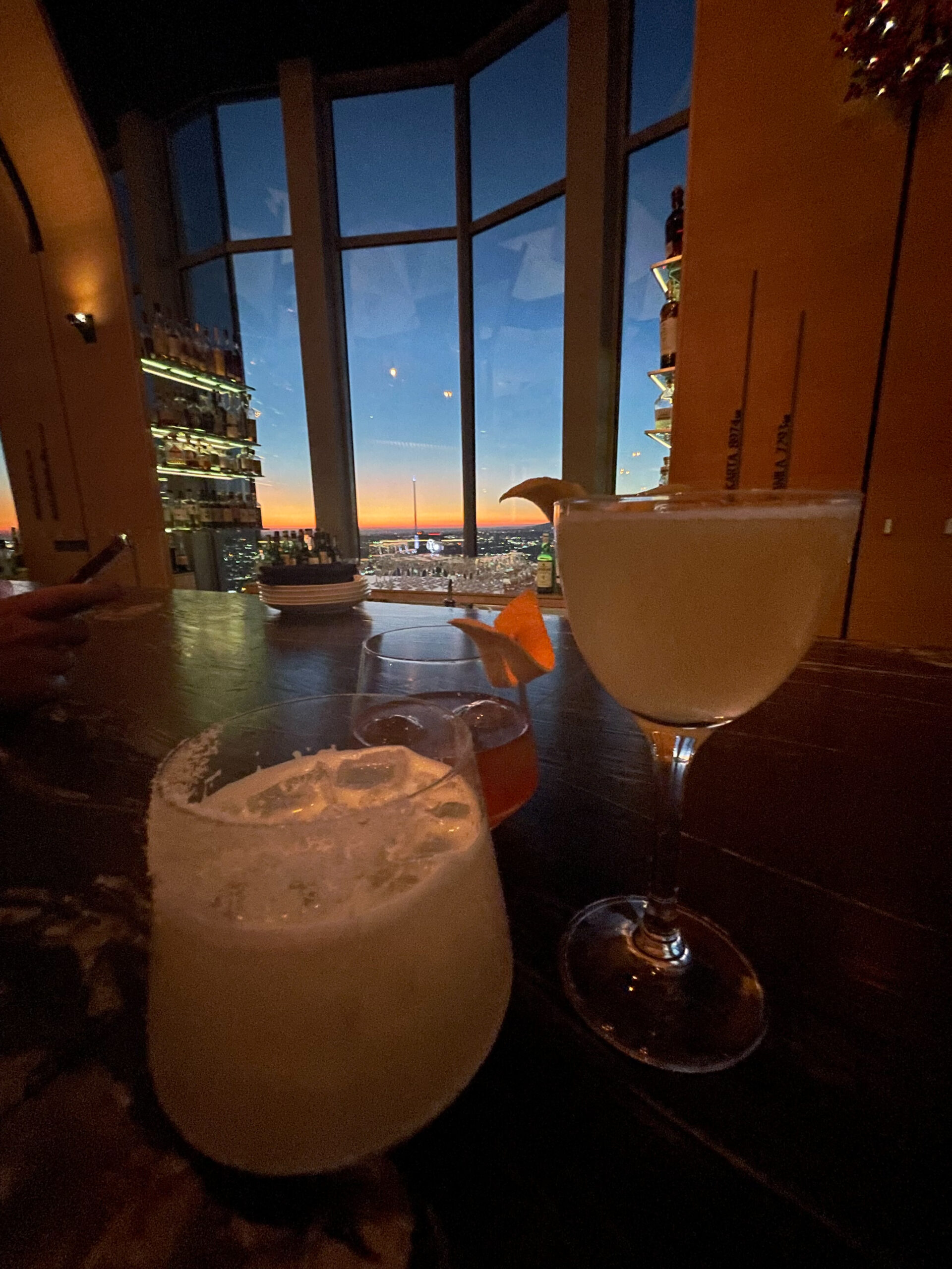 Margarita, Sazerac and Bees Knees at 71 Above Sky Lounge