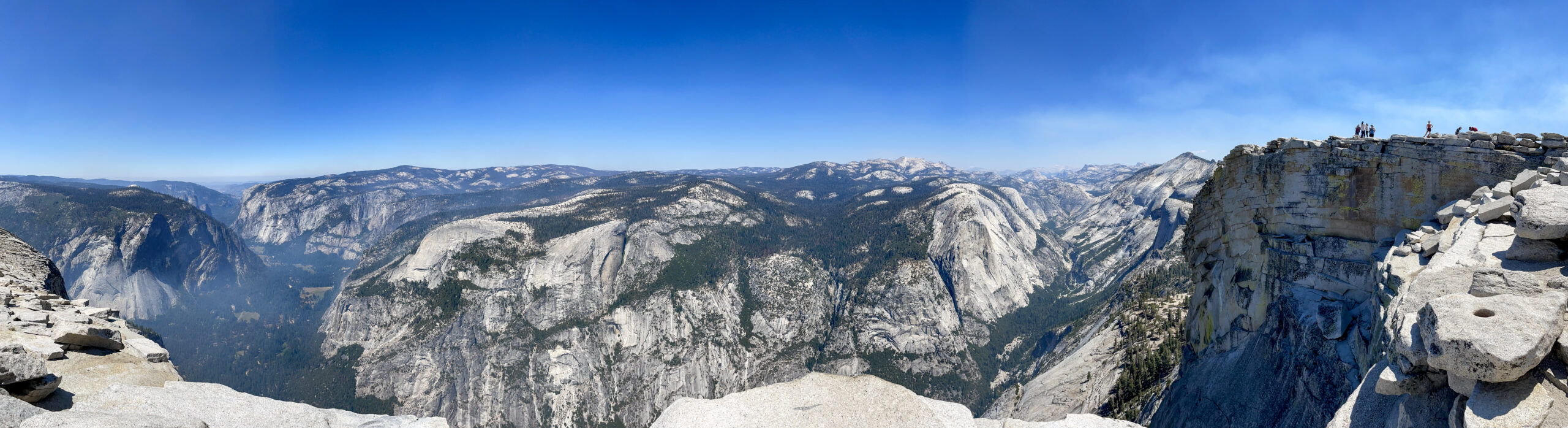 View from the summit of Half Dome in Yosemite
