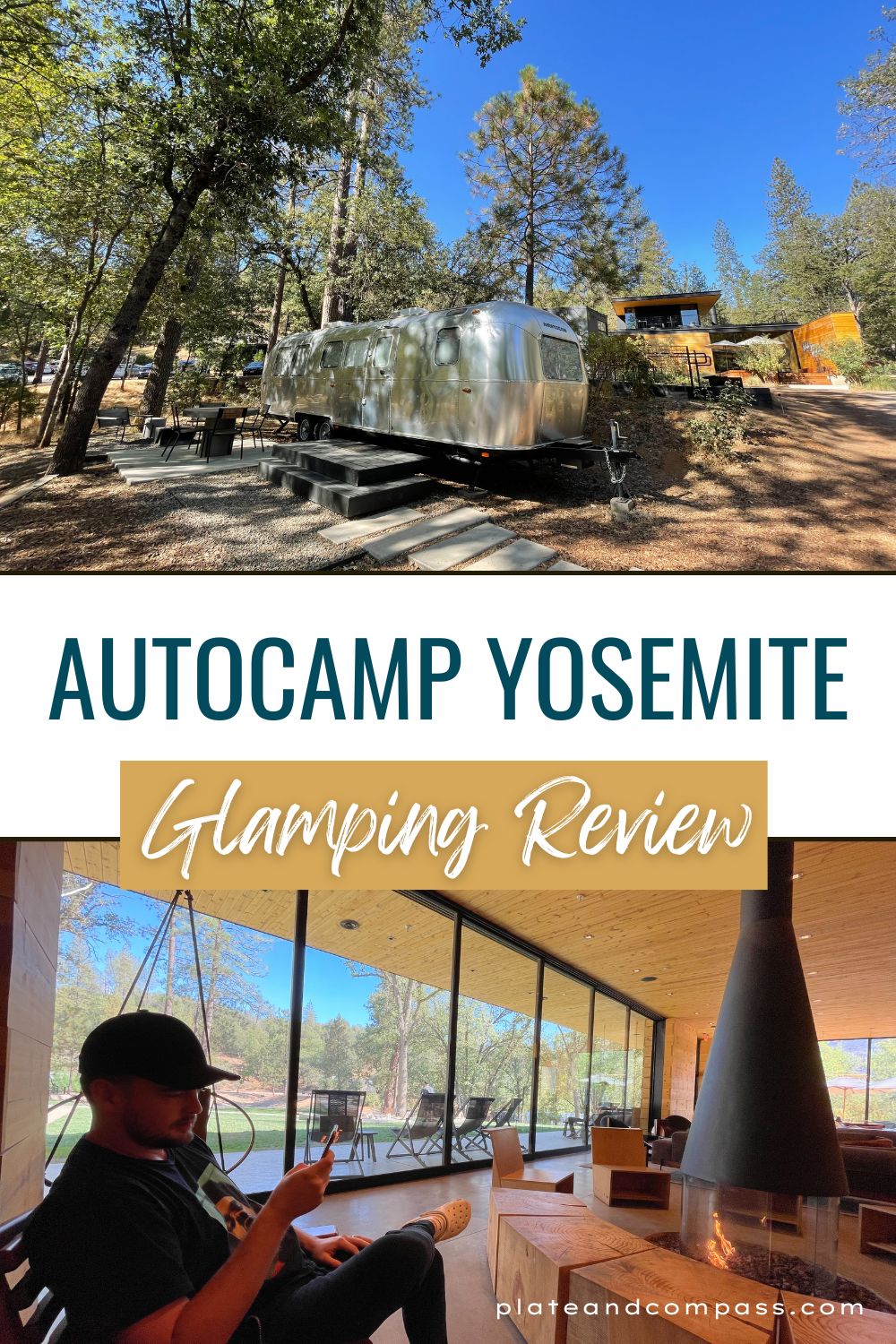 Pinterest pin image of Autocamp Yosemite glamping review