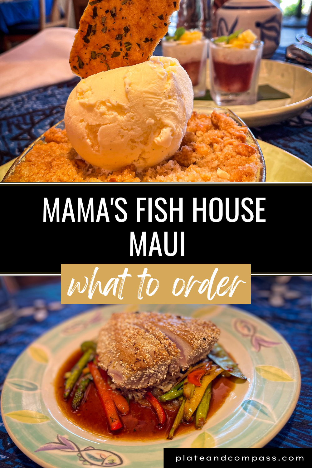 Pinterest pin image of Mama's Fish House What to Order