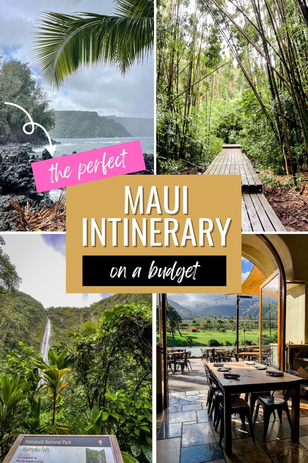 Pinterest pin image the perfect maui itinerary on a budget