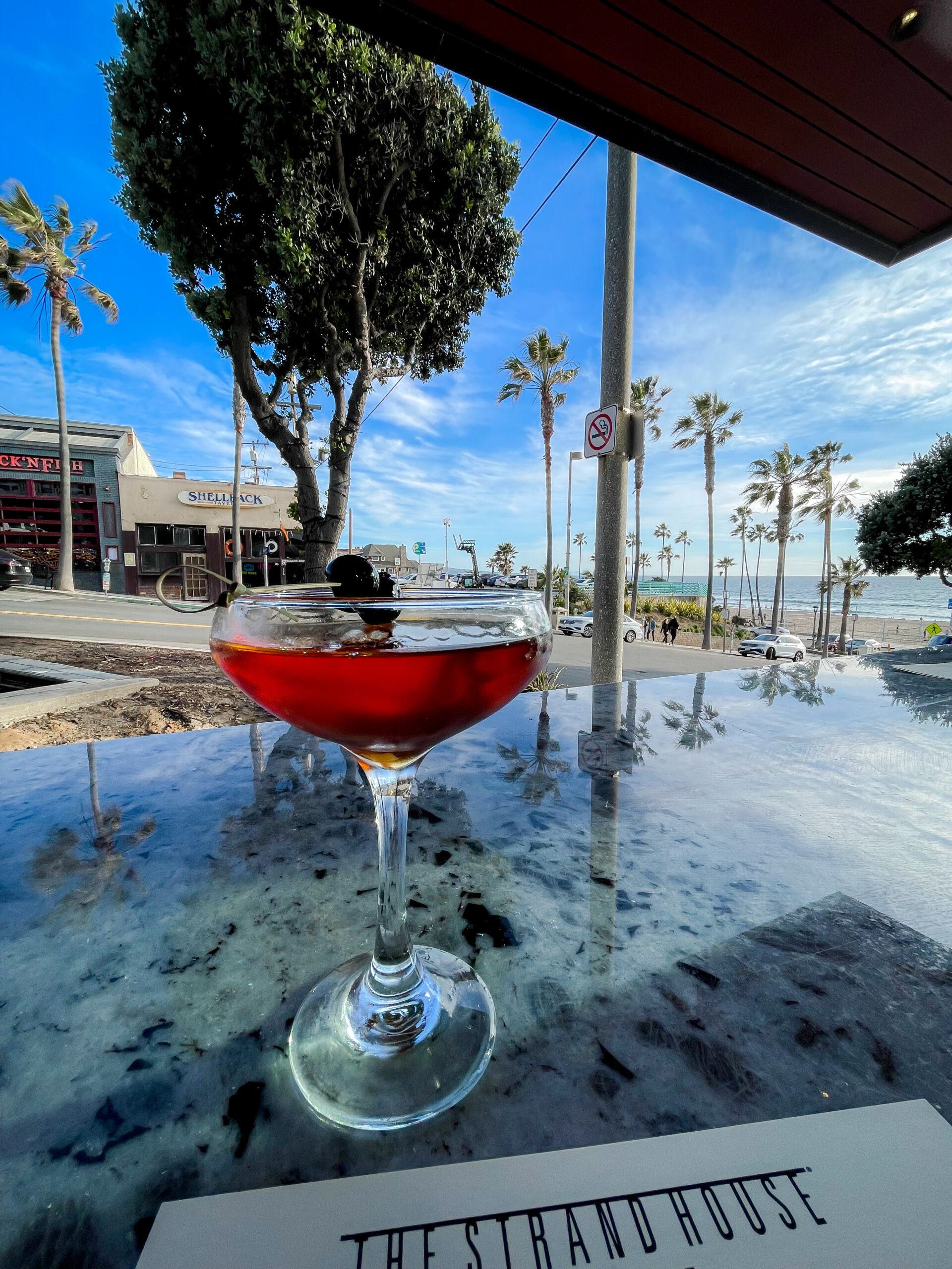 Cocktail overlooking Manhattan Beach