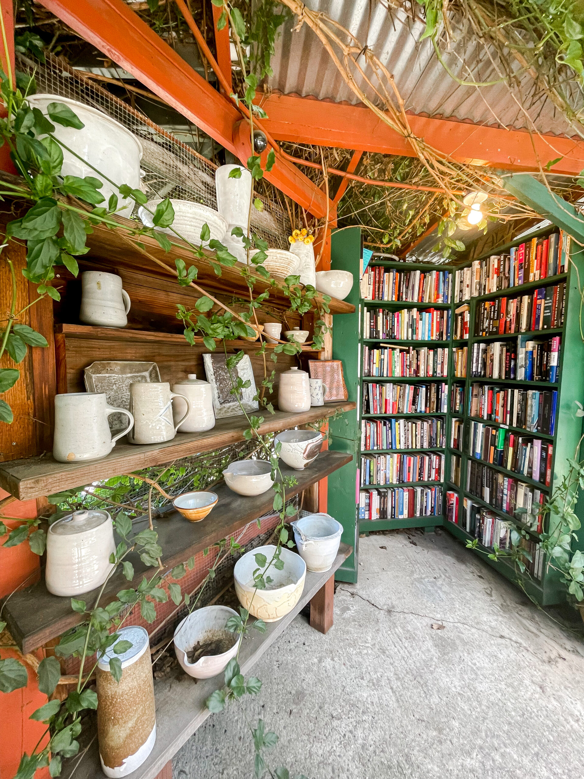 Bart's Bookstore Ojai pottery and books