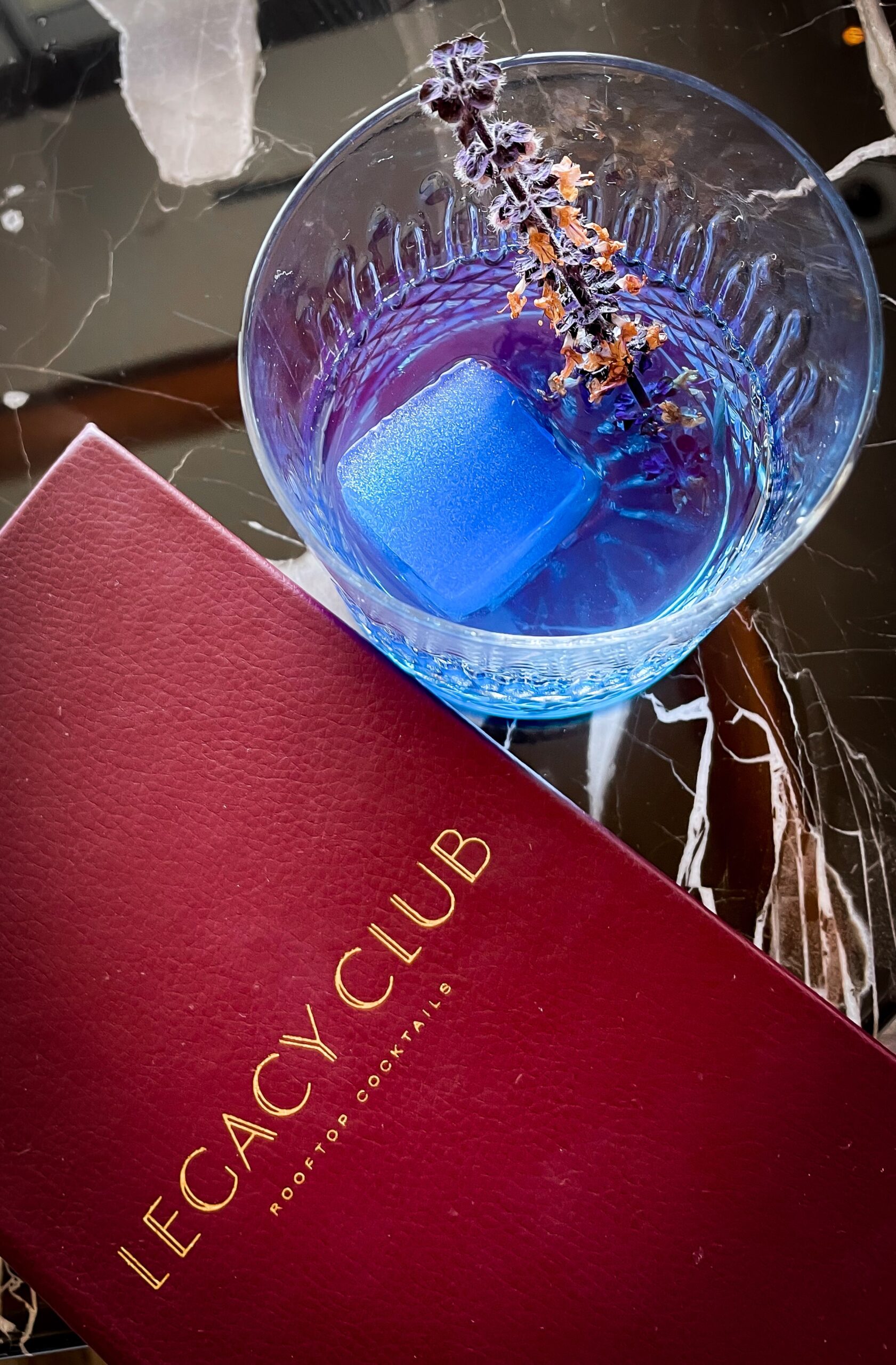 Legacy Club menu and DRC cocktail