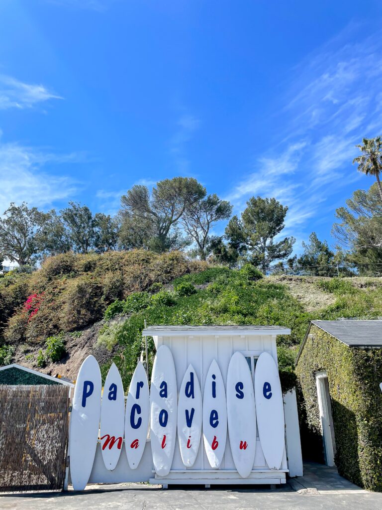Paradise Cove Malibu sign