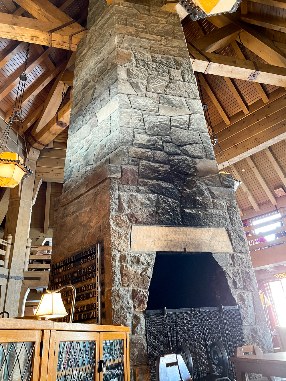 Interior Fireplace at Timberline Lodge
