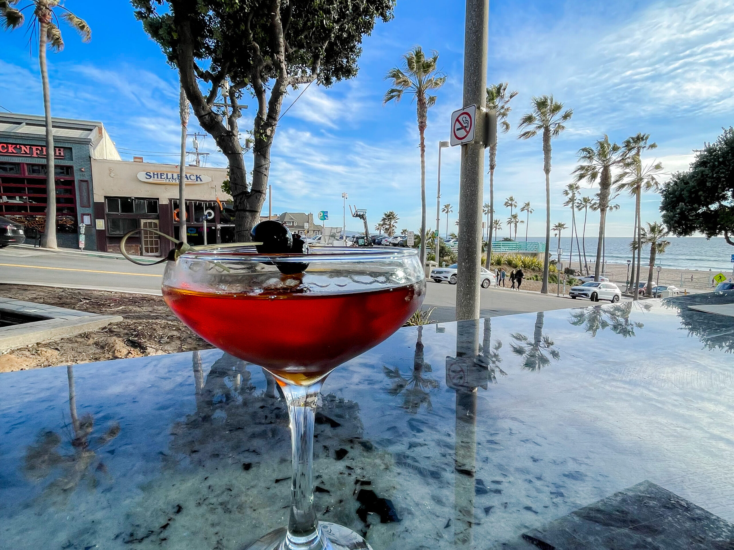 Cocktail overlooking Manhattan Beach