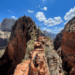 girl hiking Angels Landing in Zion