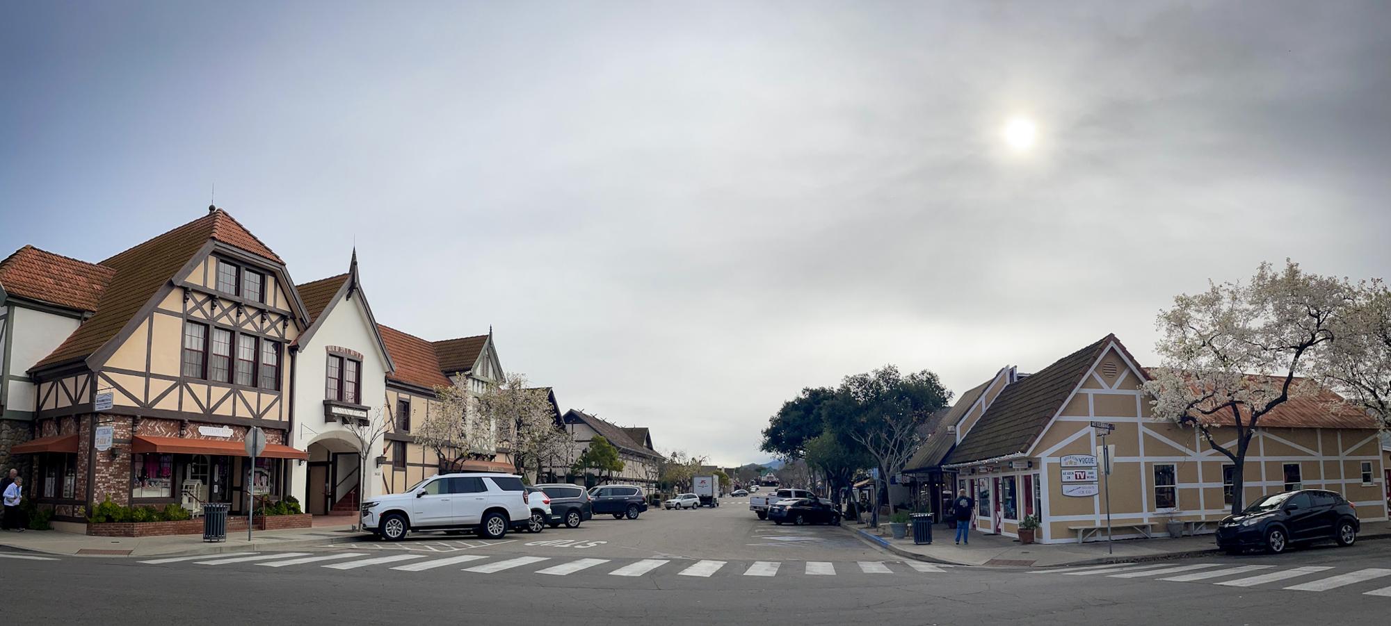 Panoramic view of Downtown Solvang