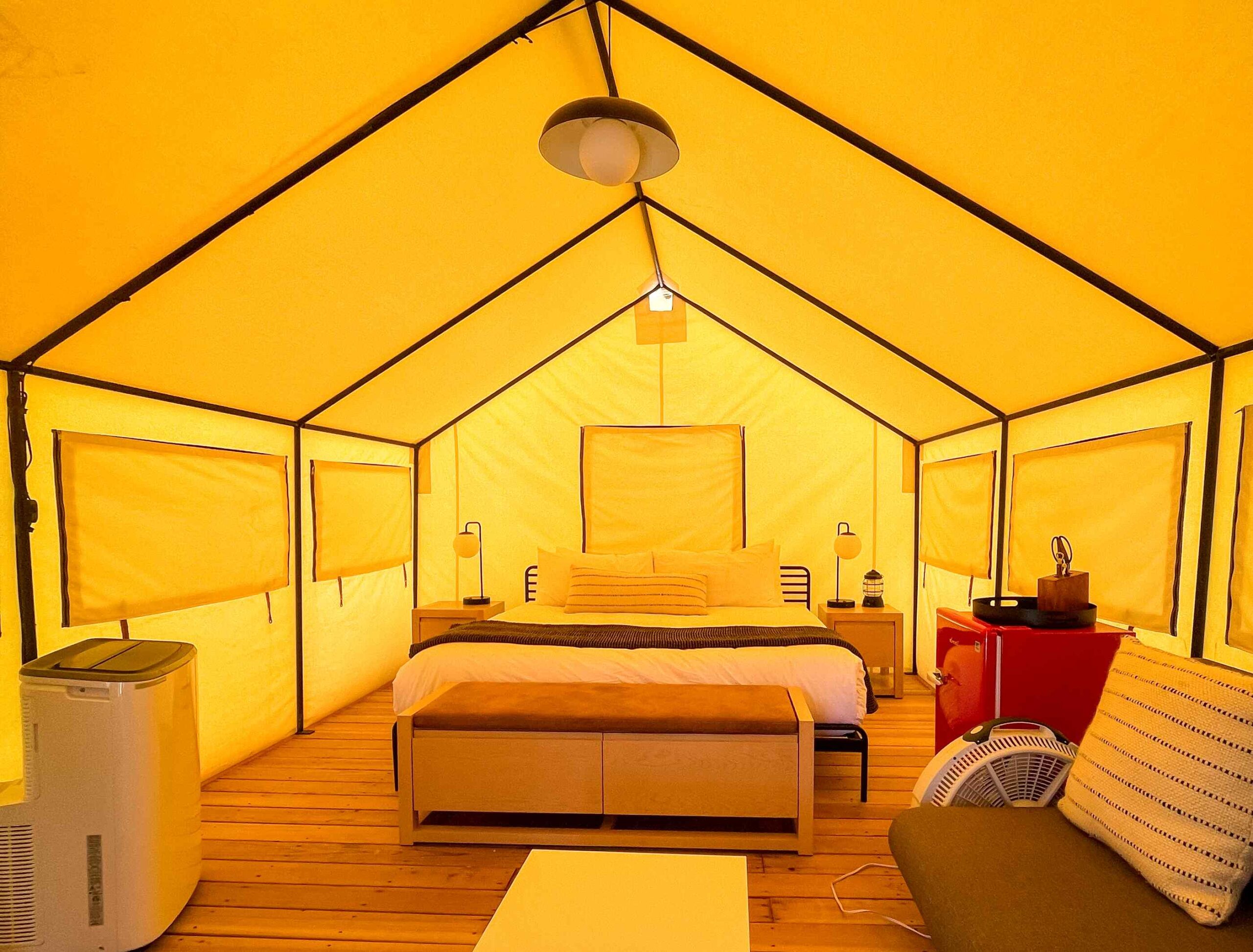 AutoCamp Zion glamping tent interior