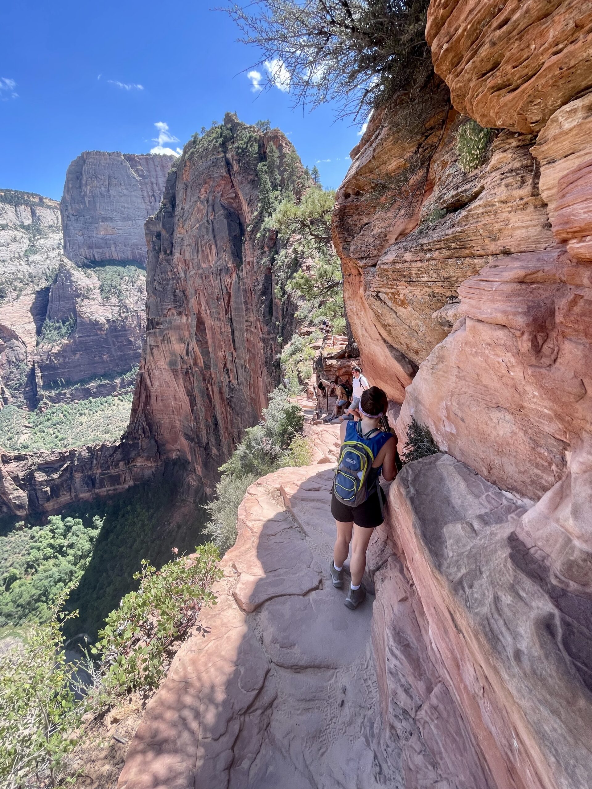 Girl hiking Angels Landing at Zion National Park