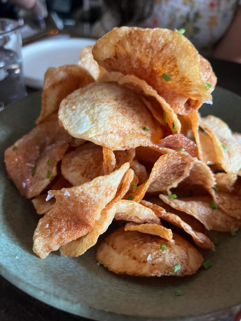 Potato chips with honey butter