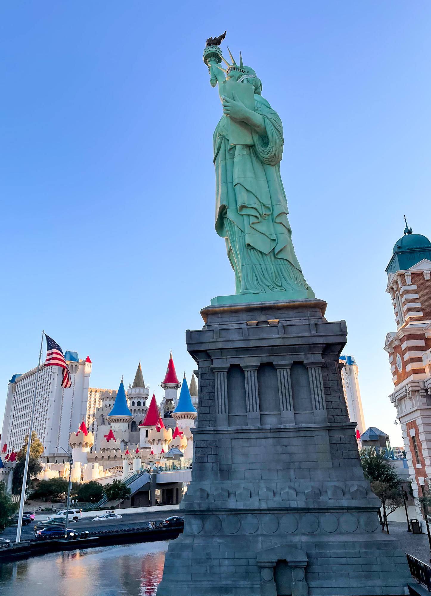 New York, New York Statue of Liberty and Excalibur